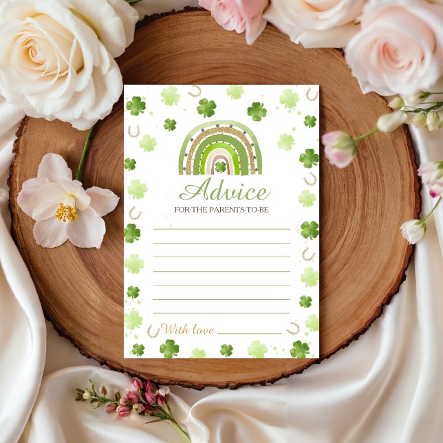 Convite Lucky Charm Baby Shower Advice Card (Criador carregado)