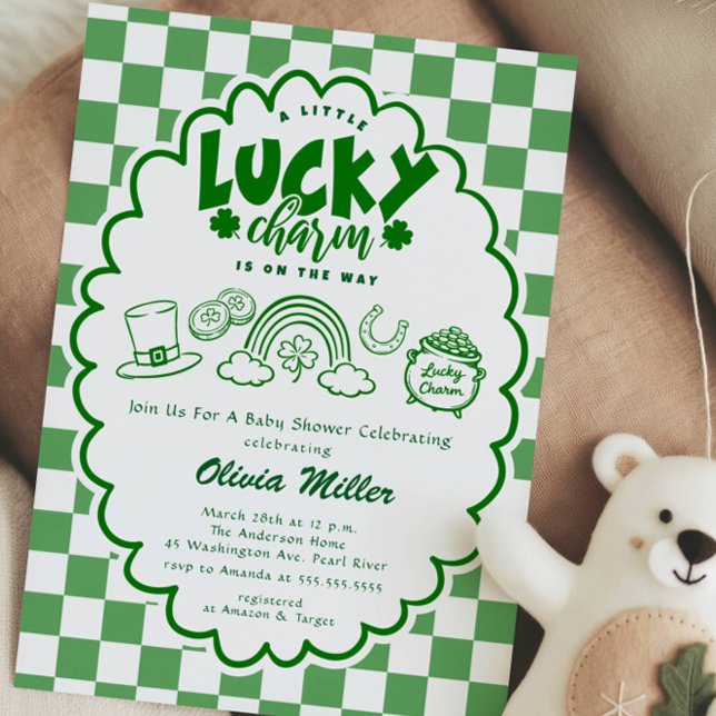 Convite Lucky Charm Baby Shower Invitation (Criador carregado)