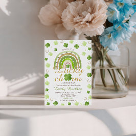 Convite Lucky Charm Shamrock Baby Shower Invite