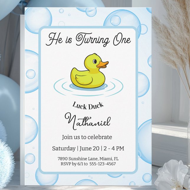 Convite Lucky Duck Birthday Invitation Card for Kids (Criador carregado)