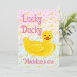 Convite Lucky Ducky First Birthday Invitation