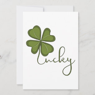 Convite Lucky Four Folha Clover