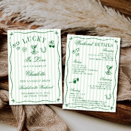 Convite Lucky In Love 4 Day Itinerary Bachelorette Party