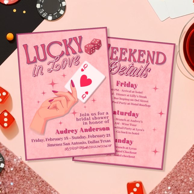 Convite Lucky in Love  Bachelorette  (Lucky in Love Bachelorette Invitation)