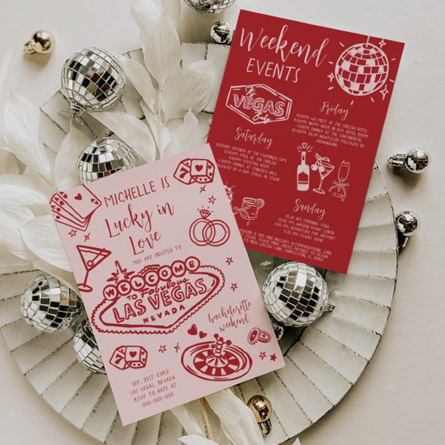 Convite Lucky In Love Bachelorette Weekend Festa Itinerári (Criador carregado)