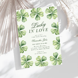 Convite Lucky in Love Bridal Shower Green Shamrock 