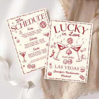 Convite Lucky In Love Casino Bachelorette Weekend