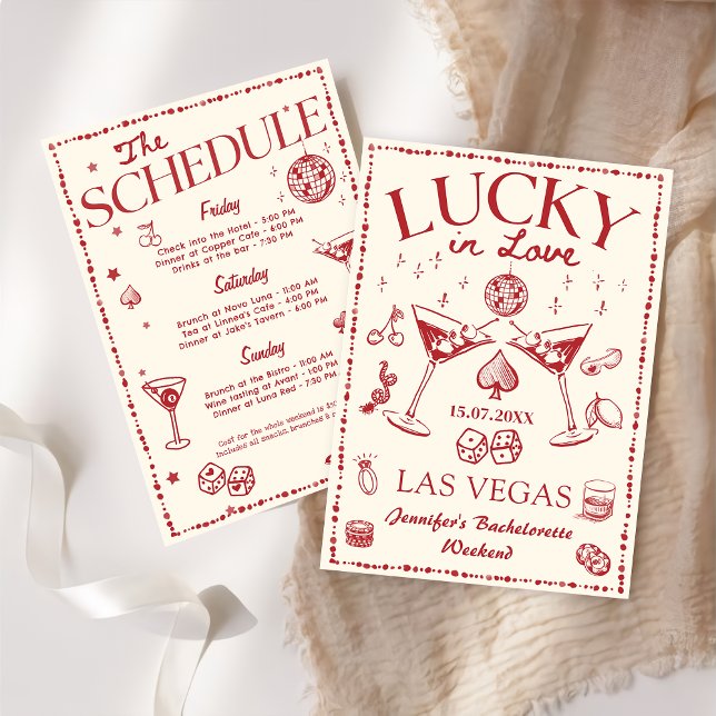 Convite Lucky In Love Casino Bachelorette Weekend (Criador carregado)
