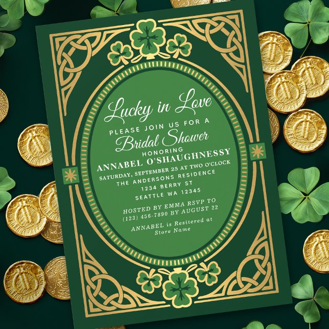 Convite Lucky In Love Celtic St. Patrick's  Bridal Shower (Criador carregado)