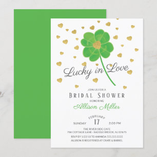 Convite Lucky in Love Clover Chá de panela