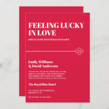 Lucky in Love Crimson Red Minimal Weding