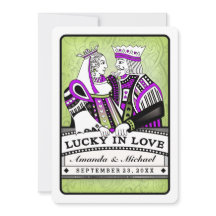 Lucky in Love - Hearts Playing Card Wed Invitation