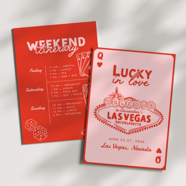 Convite Lucky in Love Las Vegas Trip Bachelorette (Criador carregado)