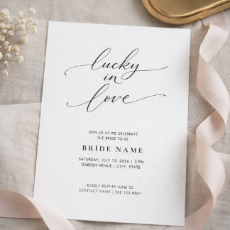 Convite Lucky in Love | Modern Minimalist Bridal Shower