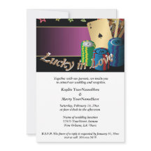 Lucky in Love Modern Weding Invitation