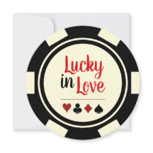 Lucky In Love Poker Chip Black Off-White Weding