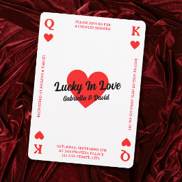 Convite Lucky In Love Tocando Cartazes Casais Cardíacos Ch