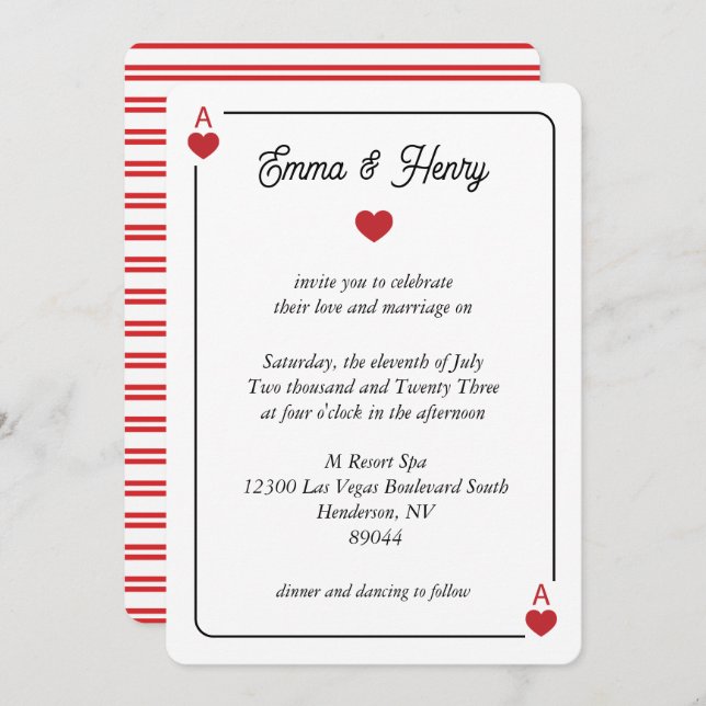 Convite Lucky in Love Wedding Invitation (Frente/Verso)