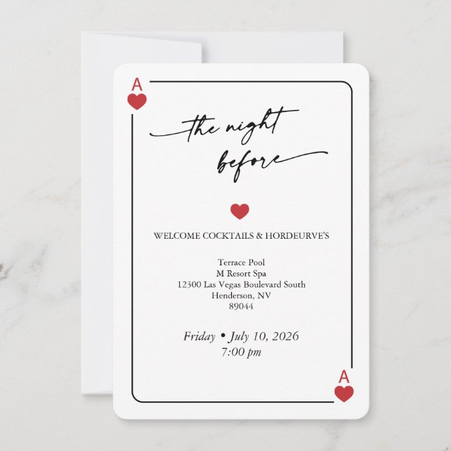 Convite Lucky in Love Wedding Night Before Card (Frente)