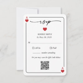Convite Lucky in Love Wedding RSVP Card with QR Option