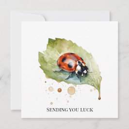 Convite Lucky Ladybug na Folha