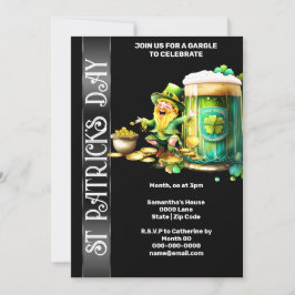 Convite Lucky Leprechael pote shamrock cerveja Irish
