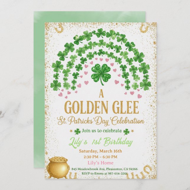 Convite Lucky One 1st Birthday Invitation (Frente/Verso)