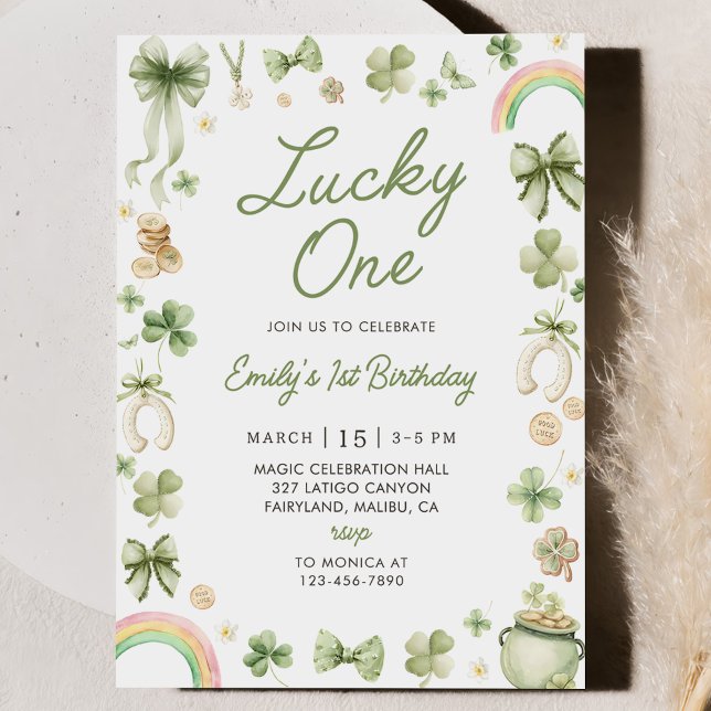 Convite Lucky One 1st Birthday St Patrick's Day Invitation (Criador carregado)