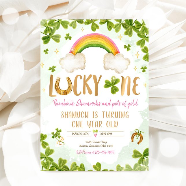 Convite Lucky One Birthday Rua Partido primeiro aniversari (Criador carregado)