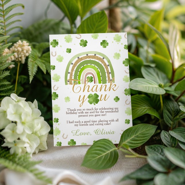 Convite Lucky One Birthday Thank You Card (Criador carregado)