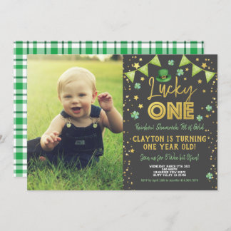 Convite Lucky One First Birthday Photo