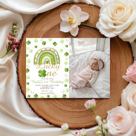 Convite Lucky One First Birthday Photo Invitation