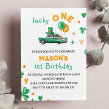Lucky One Green Four Folha Clover Aniversário