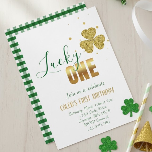 Convite Lucky ONE St Patrick’s Day 1st Birthday (Criador carregado)