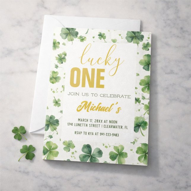 Convite Lucky One | St. Patrick's Day 1st Birthday (Criador carregado)