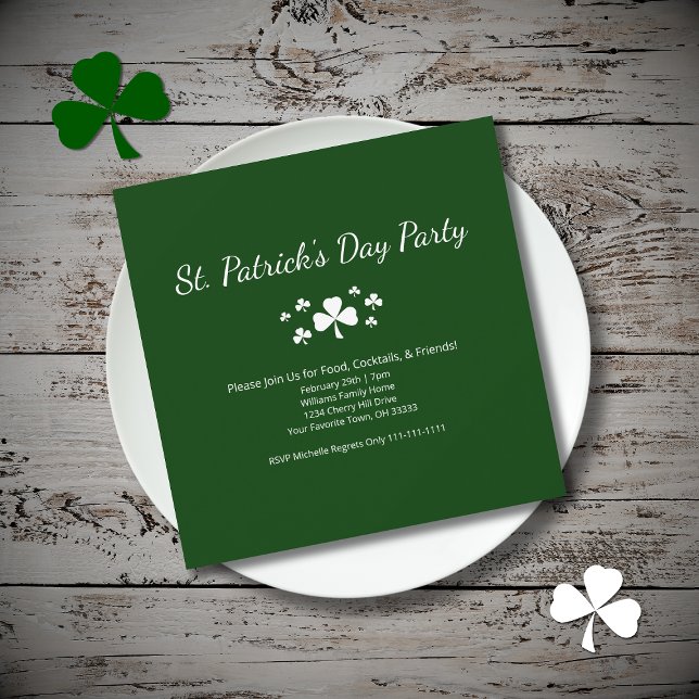 Convite Lucky ShamrocksSt. Patrick's Day Party Green (Criador carregado)