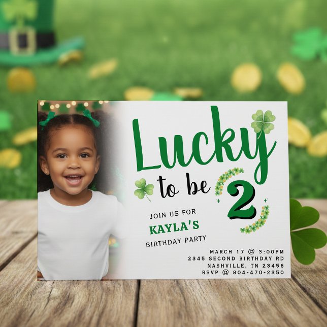 Convite Lucky to be St Patrick's Day Photo Kids Birthday (Criador carregado)