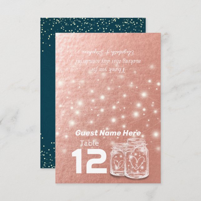 Convite Lugar da Mesa de Assentos de Casamento Dobrada (Frente/Verso)