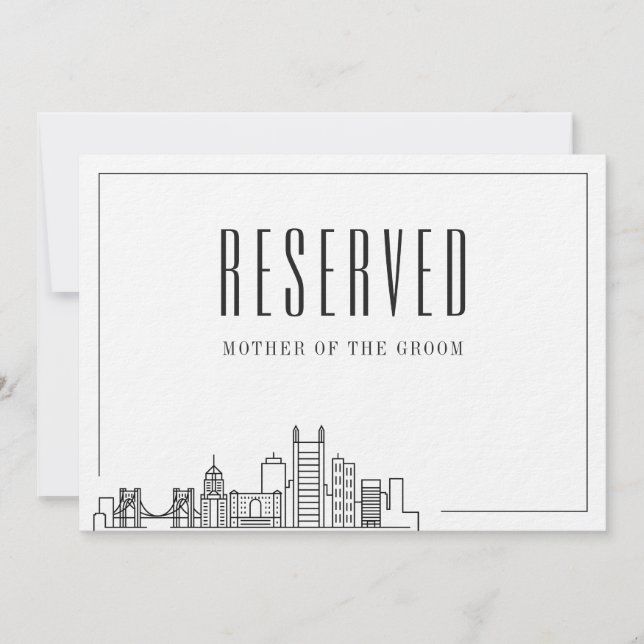 Convite Lugar Reservado Especial | Casamento de Pittsburgh (Frente)