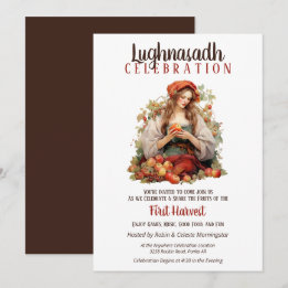Convite Lughnasadh Fall Harvest Party Apple Lady