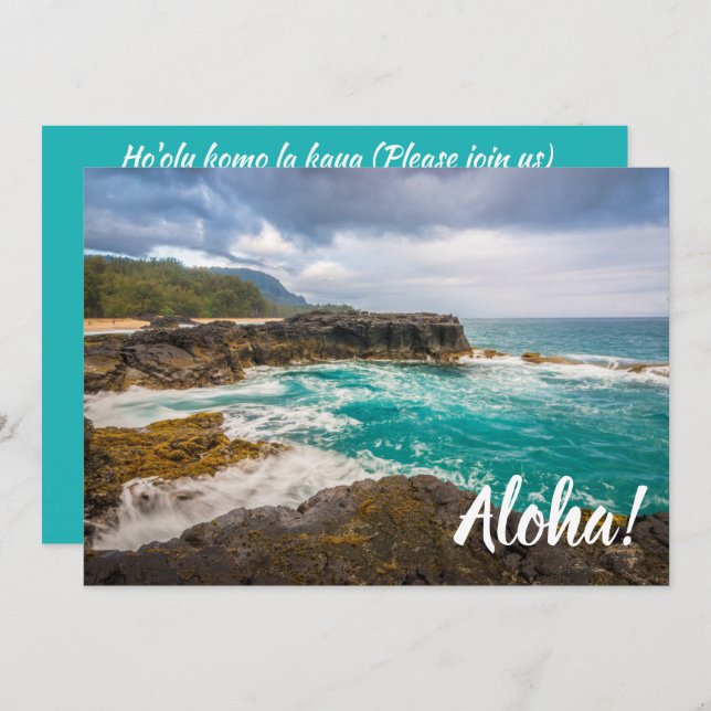 Convite Lumaha'i Beach, Kauai, Havaí (Frente/Verso)