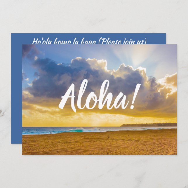 Convite Lumahai Beach, Kauai, Havaí (Frente/Verso)