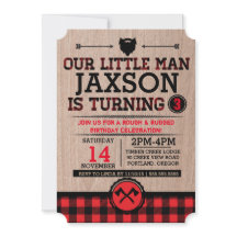 Lumberjack aniversário de criança, xadrez rústico 