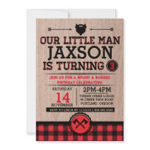 Lumberjack aniversário de criança, xadrez rústico 