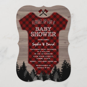 Convite Lumberjack Buffalo Baby Suit Old Barn Chá de fral