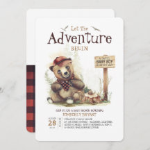Lumberjack Chá de fraldas Woodland Little Bear Cub