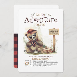 Convite Lumberjack Chá de fraldas Woodland Little Bear Cub