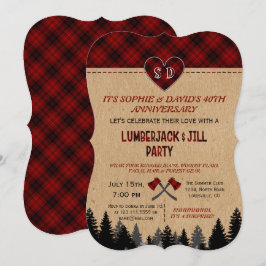Convite LumberJack e Jill Bodas de Rubi 40º Aniversário