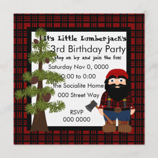 Convite Lumberjack Gnomo