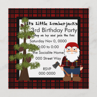Convite Lumberjack Gnomo